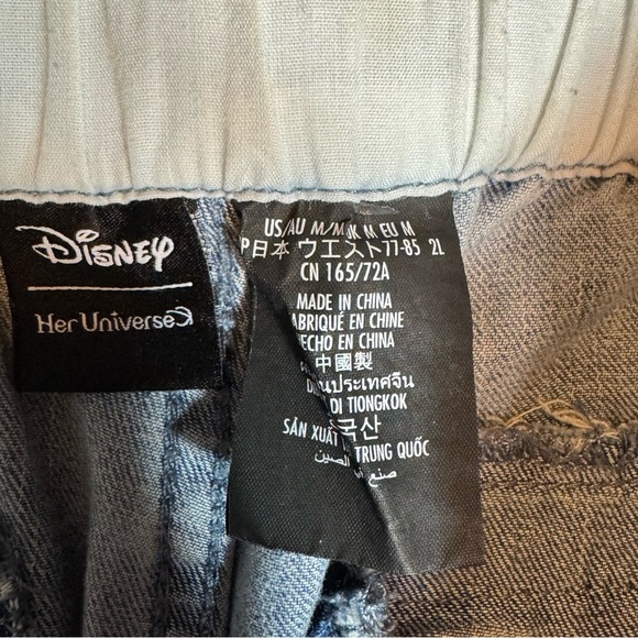 Mickey and Minnie Mouse Drawstring Denim Pants for Women by Her Universe SZ. M - Picture 14 of 15